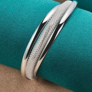 Elegant Silver Bangle Bracelet